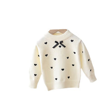 Load image into Gallery viewer, Knitted Bowknot Pullover Embroidered Love Jumper For Girls