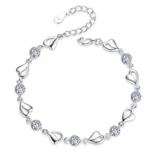 Load image into Gallery viewer, Sterling Silver Retro Coloured Heart Shaped Cubic Zirconia Bracelet freeshipping - Tyche Ace