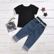 Load image into Gallery viewer, Letter Tops T-Shirt & Denim Jeans Designer Kids Clothing Online freeshipping - Tyche Ace