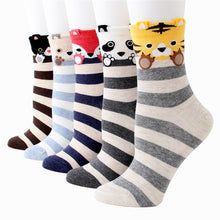 Load image into Gallery viewer, Cartoon Design Colorful Striped Socks For Women