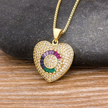Load image into Gallery viewer, Rainbow Heart Charm Pendants For Women