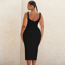 Load image into Gallery viewer, Elegant Spaghetti Sleeve Plus Size Bodycon Dress