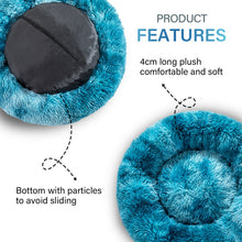 Load image into Gallery viewer, Zip Cover Removable Washable Donut Shape Design Calming Long Plush Dog Beds