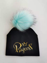 Load image into Gallery viewer, Golden Princess Prince Letter Design Pompom Cute Beanie Hats Kids