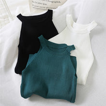 Load image into Gallery viewer, Women Knitted Hollow Bodycon Camisole Tank Top