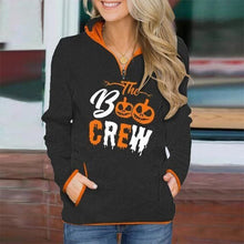 Load image into Gallery viewer, Casual Stand Collar Zip Long Sleeve Skull Print Sweatshirt Hoodie For Women