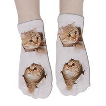 Load image into Gallery viewer, Unisex Cute 3D Cat Image Design Most Comfortable Ankle Socks freeshipping - Tyche Ace