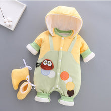 Load image into Gallery viewer, Unisex Cotton Thick Warm Hooded Jumpsuit Rompers For Kids
