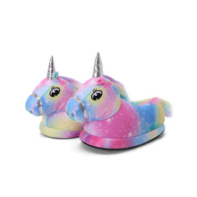 Load image into Gallery viewer, Kids Plush Magical Unicorn Slippers