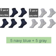 Load image into Gallery viewer, 10 Pairs Breathable Anti-Bacterial Men Bamboo Fibre Socks