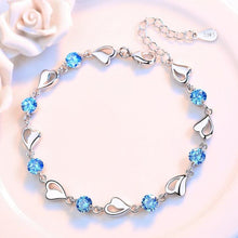 Load image into Gallery viewer, Sterling Silver Retro Coloured Heart Shaped Cubic Zirconia Bracelet freeshipping - Tyche Ace