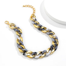 Load image into Gallery viewer, Unisex Chunky Thick Gold Tone Resin Link Chain Necklace