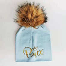 Load image into Gallery viewer, Golden Princess Prince Letter Design Pompom Cute Beanie Hats Kids
