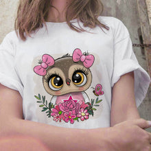 Load image into Gallery viewer, Cartoon Owl Graphic Printed Casual T Shirt freeshipping - Tyche Ace