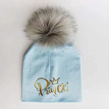 Load image into Gallery viewer, Golden Princess Prince Letter Design Pompom Cute Beanie Hats Kids