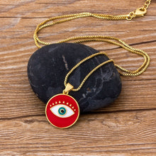 Load image into Gallery viewer, Encrusted Eye Fine Polished Women's Pendant Necklace