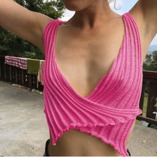 Load image into Gallery viewer, Women Fashion Knitted Sweater Wrap Crop Tops