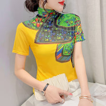 Load image into Gallery viewer, Women Turtleneck Soft Short Sleeve Mesh Elegant Stretchy Tops