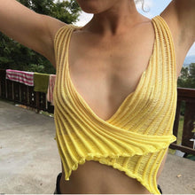 Load image into Gallery viewer, Women Fashion Knitted Sweater Wrap Crop Tops