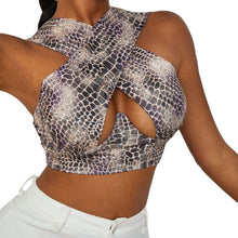 Load image into Gallery viewer, Women's Criss Cross Tank Tops Sexy Sleeveless Solid Color Cutout Front Crop Tops Party Club Streetwear Summer Lady Bustier Tops freeshipping - Tyche Ace