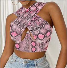 Load image into Gallery viewer, Women's Criss Cross Tank Tops Sexy Sleeveless Solid Color Cutout Front Crop Tops Party Club Streetwear Summer Lady Bustier Tops freeshipping - Tyche Ace