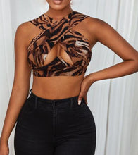 Load image into Gallery viewer, Cross Wrap Sleeveless Cut-Out Front Crop Top-Plus Sizes freeshipping - Tyche Ace