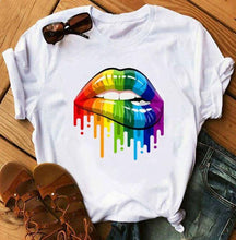 Load image into Gallery viewer, Awesome Red Lips Print Women Casual T Shirts freeshipping - Tyche Ace
