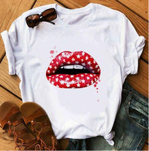 Load image into Gallery viewer, Awesome Red Lips Print Women Casual T Shirts freeshipping - Tyche Ace