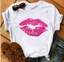 Load image into Gallery viewer, Awesome Red Lips Print Women Casual T Shirts freeshipping - Tyche Ace