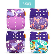 Load image into Gallery viewer, Baby 4pcs/set Washable Eco-Friendly Cloth Reusable Adjustable Nappies freeshipping - Tyche Ace