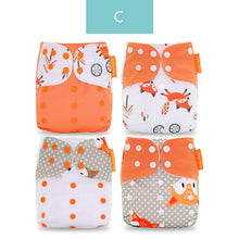 Load image into Gallery viewer, Baby 4pcs/set Washable Eco-Friendly Cloth Reusable Adjustable Nappies freeshipping - Tyche Ace