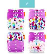 Load image into Gallery viewer, Baby 4pcs/set Washable Eco-Friendly Cloth Reusable Adjustable Nappies freeshipping - Tyche Ace