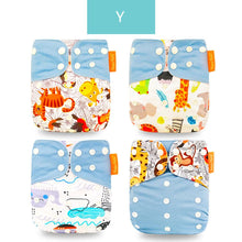 Load image into Gallery viewer, Baby 4pcs/set Washable Eco-Friendly Cloth Reusable Adjustable Nappies freeshipping - Tyche Ace