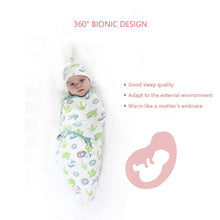 Load image into Gallery viewer, Baby Cotton Cartoon Cocoon Swaddle Wrap Blanket and Hat Set freeshipping - Tyche Ace