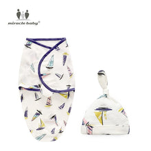 Load image into Gallery viewer, Baby Cotton Cocoon Swaddling Blanket Envelope Sleep Sack and Cap freeshipping - Tyche Ace