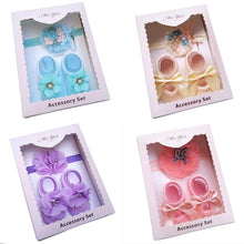 Load image into Gallery viewer, Baby Cute Bowknot Socks Booties+ Hair Band Set freeshipping - Tyche Ace