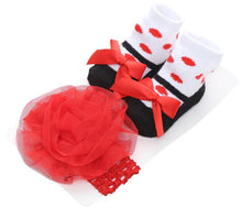Load image into Gallery viewer, Baby Cute Bowknot Socks Booties+ Hair Band Set freeshipping - Tyche Ace