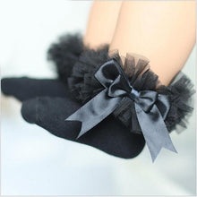 Load image into Gallery viewer, Baby Girls Cotton Lace Ruffle Bowtie  Socks freeshipping - Tyche Ace