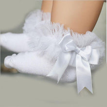 Load image into Gallery viewer, Baby Girls Cotton Lace Ruffle Bowtie  Socks freeshipping - Tyche Ace