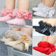 Load image into Gallery viewer, Baby Girls Cotton Lace Ruffle Bowtie  Socks freeshipping - Tyche Ace
