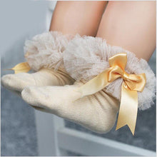 Load image into Gallery viewer, Baby Girls Cotton Lace Ruffle Bowtie  Socks freeshipping - Tyche Ace