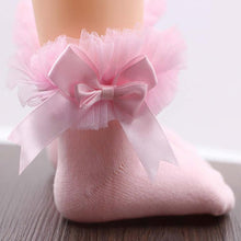 Load image into Gallery viewer, Baby Girls Cotton Lace Ruffle Bowtie  Socks freeshipping - Tyche Ace