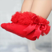 Load image into Gallery viewer, Baby Girls Cotton Lace Ruffle Bowtie  Socks freeshipping - Tyche Ace