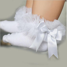 Load image into Gallery viewer, Baby Girls Cotton Lace Ruffle Bowtie  Socks freeshipping - Tyche Ace