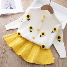 Load image into Gallery viewer, Baby Girls Knitted Fruit Embroidered Design Cardigan And Pleated Skirt Set freeshipping - Tyche Ace