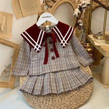 Load image into Gallery viewer, Baby Girls Knitted Fruit Embroidered Design Cardigan And Pleated Skirt Set freeshipping - Tyche Ace