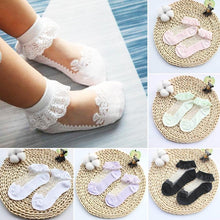 Load image into Gallery viewer, Baby Girls Silk Cute Lace Flower Mesh Non- Slip Socks freeshipping - Tyche Ace