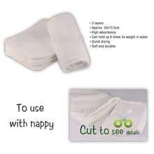 Load image into Gallery viewer, Baby Reusable Microfibre Bamboo Charcoal Nappy Boosters Washable Inserts  Liners freeshipping - Tyche Ace