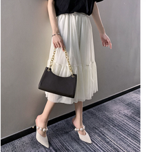 Load image into Gallery viewer, String Bead Pointed Design Thin Heels PU Slide Comfy Sandals For Women