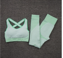 Load image into Gallery viewer, 2/3Pcs Seamless Women Yoga Workout Sportswear- Bra and Leggings Set